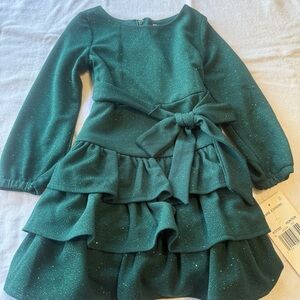 Rare edition green toddler ruffle dress.. New 4T